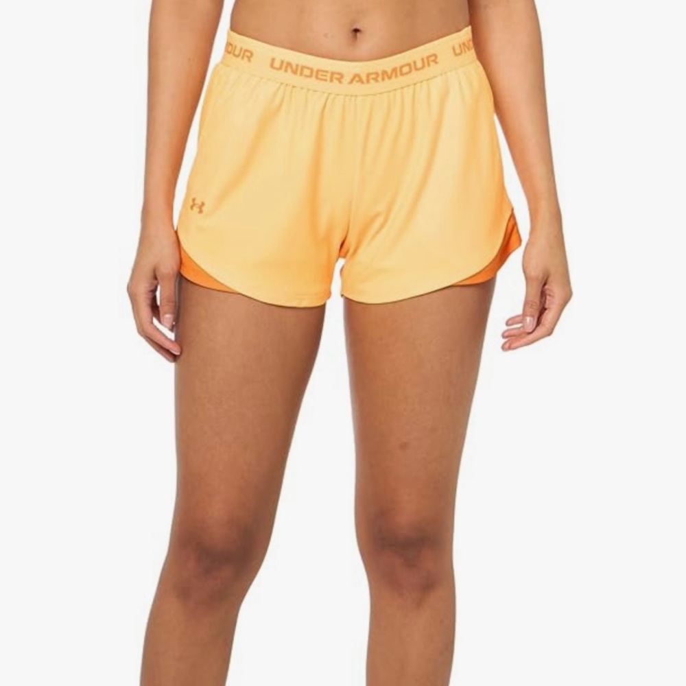 NWT Under Armour Orange Tech Play Up 3” Athletic Shorts, Large